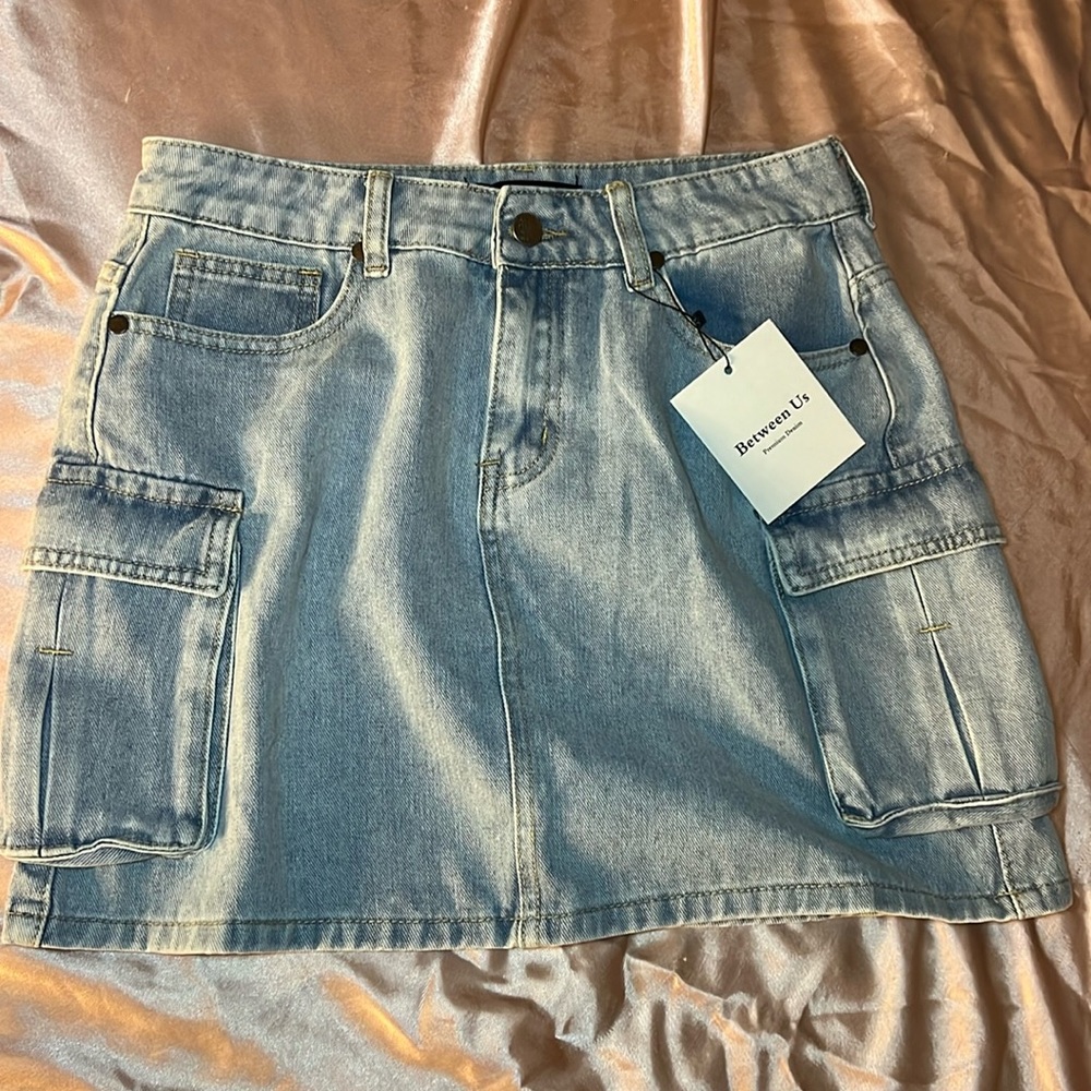 Denim mini skirt